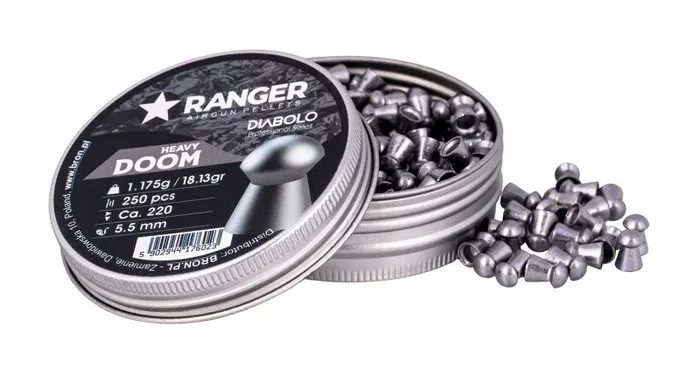 śrut 5,5 mm ranger diabolo doom heavy płaski 250 szt. 1,175 g