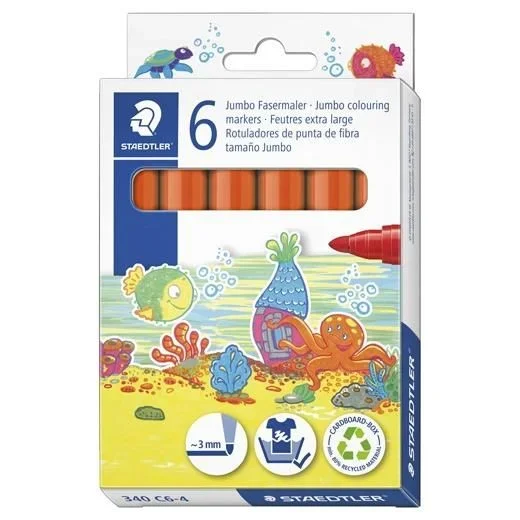 Staedtler rotulador noris club grueso naranja estuche 6 ud