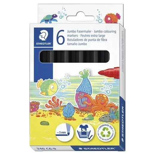 Staedtler rotulador noris club grueso negro estuche 6 ud
