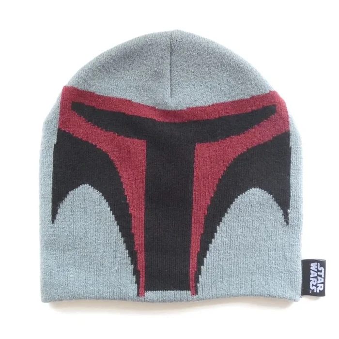 Star wars – face fett (unisex grey beanie) one size