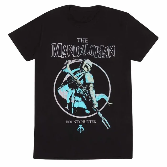 Star wars: mandalorian – grunge poster (unisex black t-shirt) ex ex large