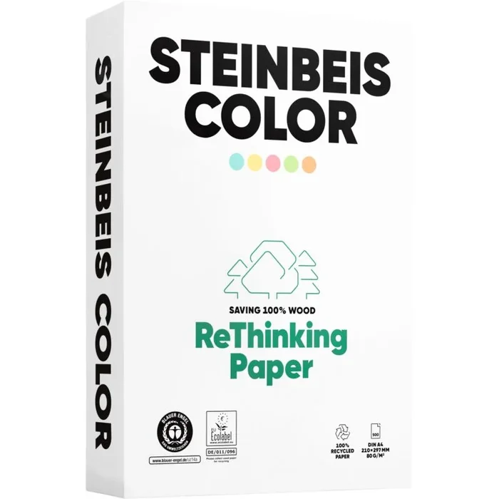 Steinbeis magic colour blau recyclingpapier a 4 80 g 500 bl.