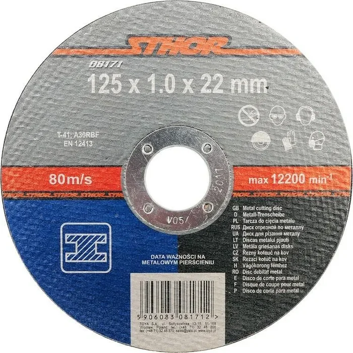 STHOR 08171 – de metal 125×1.0x22mm disco de corte
