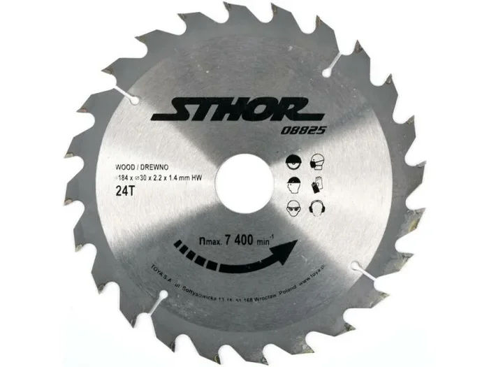 Sthor 08825 – Hoja de sierra circular de 165 mm, 30 dientes, ideal para cortes precisos en madera, alta calidad y rendimiento en carpintería.