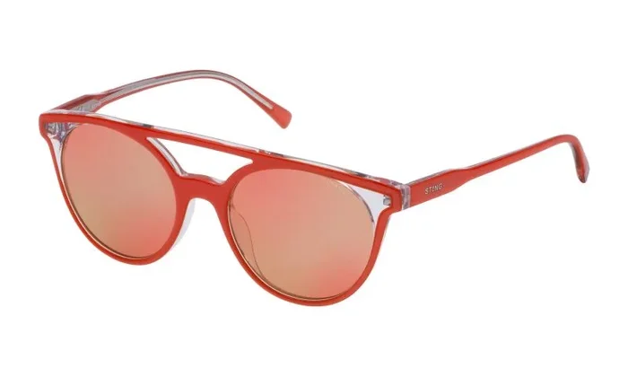 Sting SST132 Gafas, Shiny Coral Top+Crystal, 51/19/140 Unisex Adulto