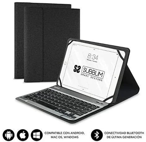 SUBBLIM Funda con Teclado KEYTAB PRO BLUETOOTH 10,1″ Black