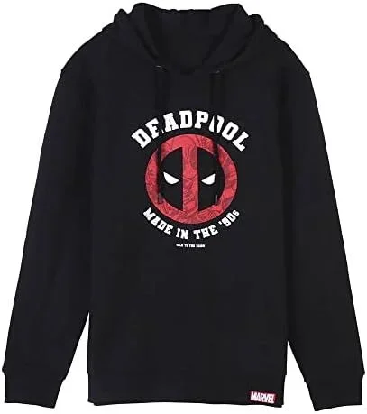 Sudadera con Capucha de Deadpool – Color Negro – Talla XXL – Elaborado con Algodón 100% de 240 gsm – Estampado con el Logo de Deadpool – Producto Original Diseñado en España