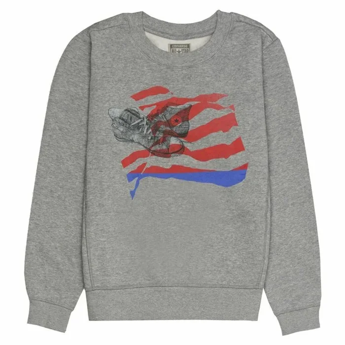 Sudadera sin Capucha Hombre Converse Graphic Fleece Crew Gris claro M