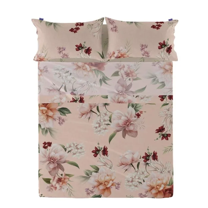 Summer Floral Sábana Multicolor, 210×270 cm (Cama 135/140), 100% Algodón, Calidad de 200