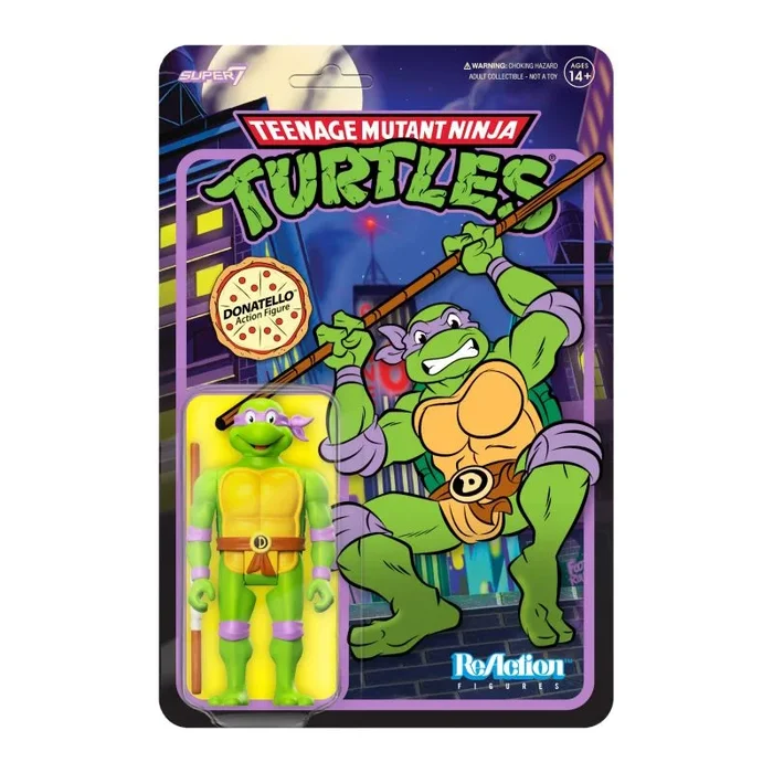 SUPER7 Teenage Mutant Ninja Turtles Reaction Figura Donatello 10 cm