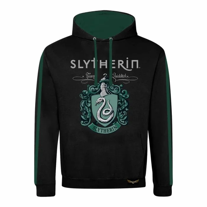 Superheroes inc. harry potter – property of slytherin (unisex black contrast pullover hoodie) small