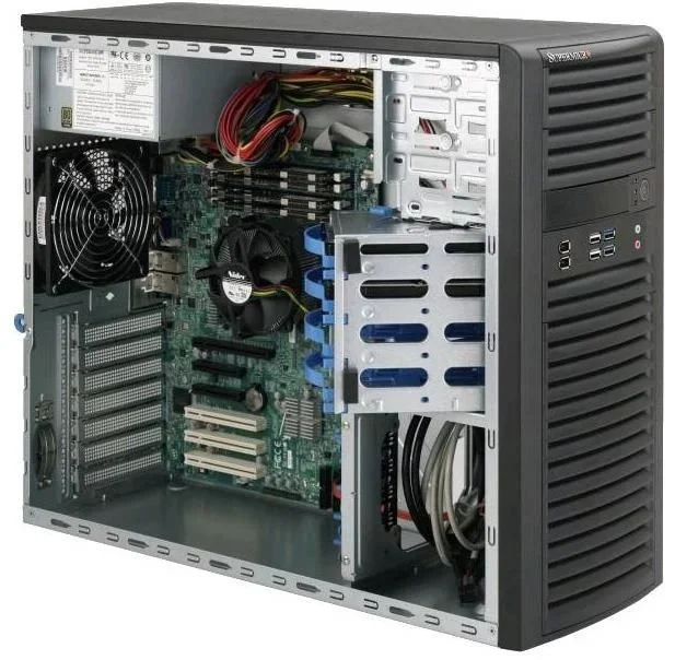 Supermicro SC732D4-500B Midi Tower Negro 500 W