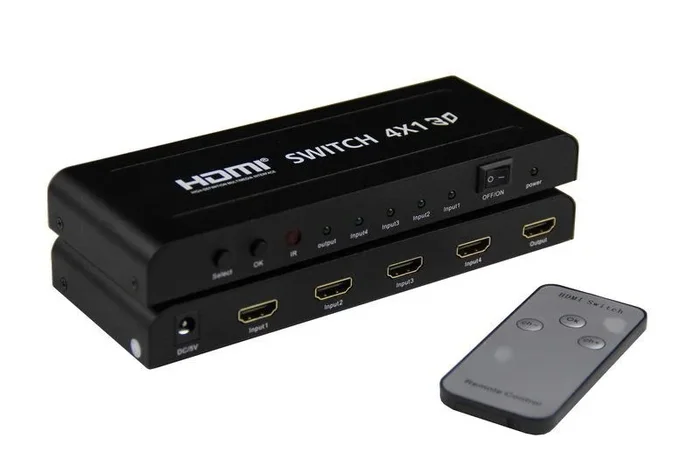 Switch Conmutador HDMI 4×1 4k2k función PIP Yatek YK-0401P con soporte a formato 3D y mando a distancia