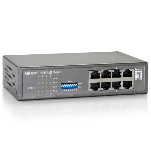 Switch level one no gestion 8p 10/100 poe 90w