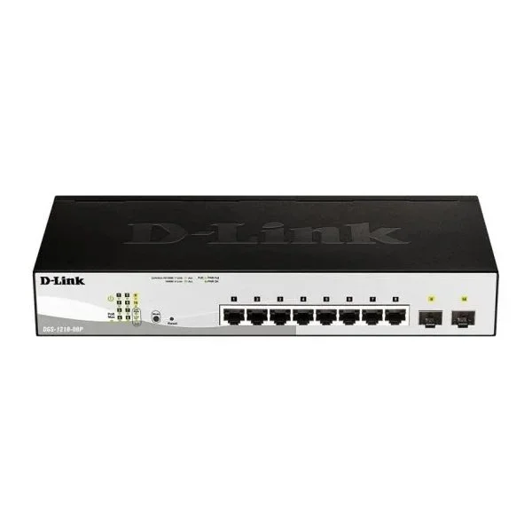 Switch semigestionable d-link dgs-1210-08p/e 8p giga poe (45w) + 2p giga combo rack