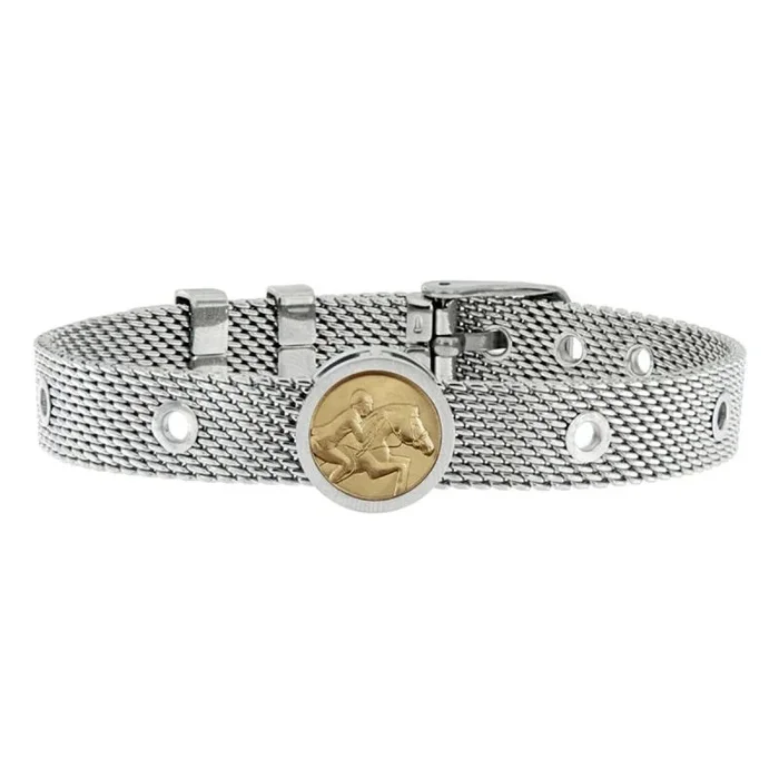 Talent Jewels Pulsera de acero inoxidable con clip Talento Fantino en bronce real, Grande, Acero inoxidable, No es una piedra preciosa