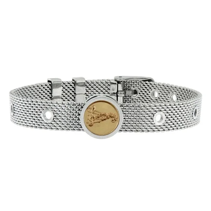 Talent Jewels Pulsera de acero inoxidable con clip Talento Músico de verdadero bronce, un homenaje al talento del músico, Medio, Acero inoxidable, No es una piedra preciosa