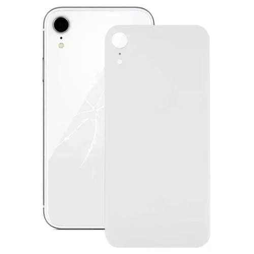 Tapa de Batería Trasera de Vidrio Apple iPhone XR con Orificio Grande Cámara y Adhesivo (Blanco)