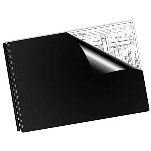 Tapa encuadernacion liderpapel polipropileno a4 0.5mm negro opaco paquete de 100 unidades