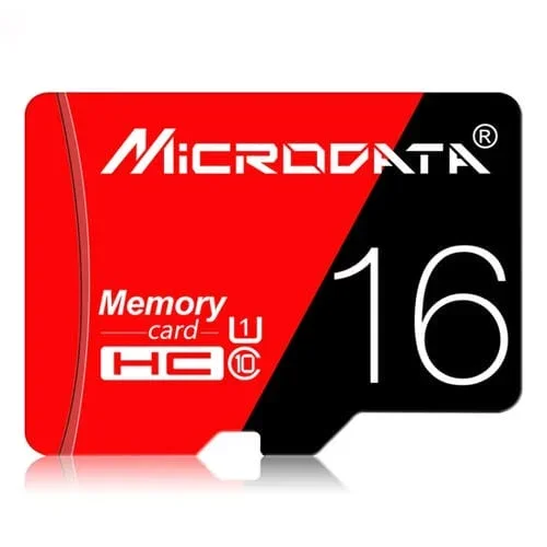 Tarjeta de Memoria Microdata TF (Micro SD) U1 Alta Velocidad 16 Gb (Roja y Negra)