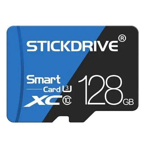 Tarjeta de Memoria Stickdrive 128GB High Speed U3 TF (Micro SD) (Azul y Negra)