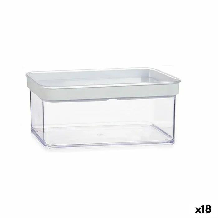 Tarro transparente silicona poliestireno abs 1,1 l 10,5 x 9 x 21 cm (18 unidades)