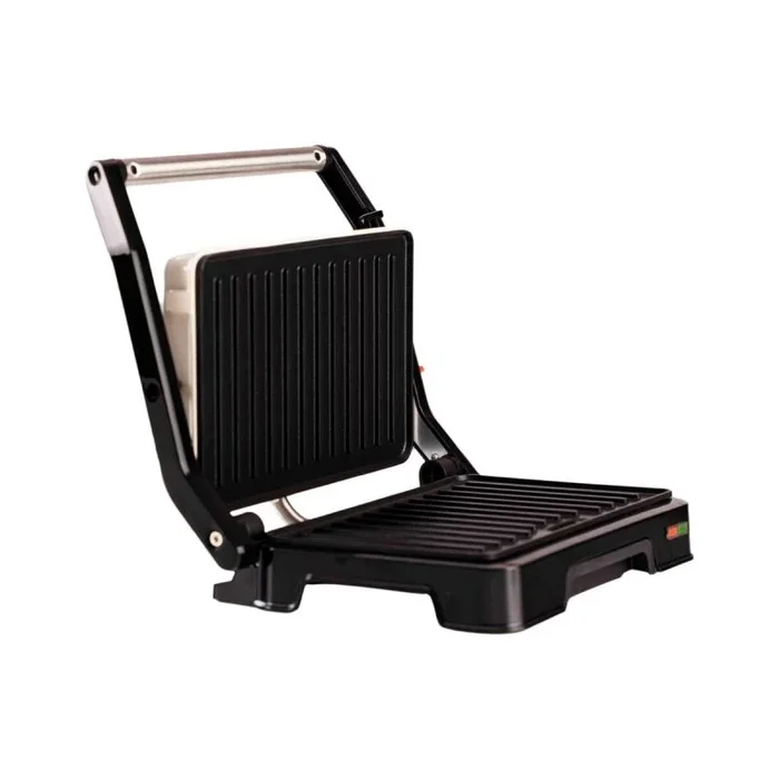 Taurus – Grill Eléctrico Mygrill Vintage Cream 1000W | Apertura 180º | Placas 23×14.5 cm | Recubrimiento Antiadherente Libre de PFOA | Tapa Basculante | Recoge Grasas Extraíble | Color Crema