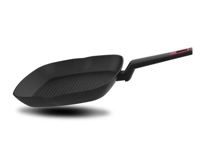 Taurus Best Moments Grill – Grill de aluminio forjado. 28×28 cm. mango ergonómico. para todo tipo de fuegos. recubrimiento antiadherente. apta para lavavajillas. libre PFOA. negro