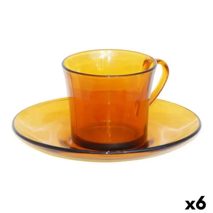 Taza con plato duralex 9006ds12a0111 ambar 180 ml (6 piezas) (6 unidades)