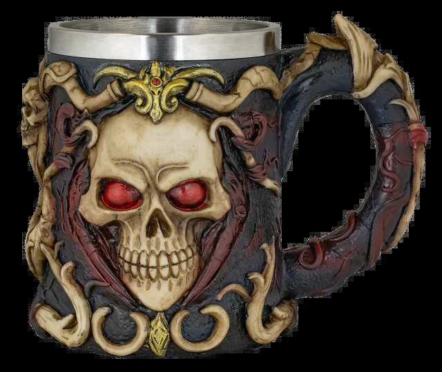 Taza Resina Ornamento Gothic Skull. Tole