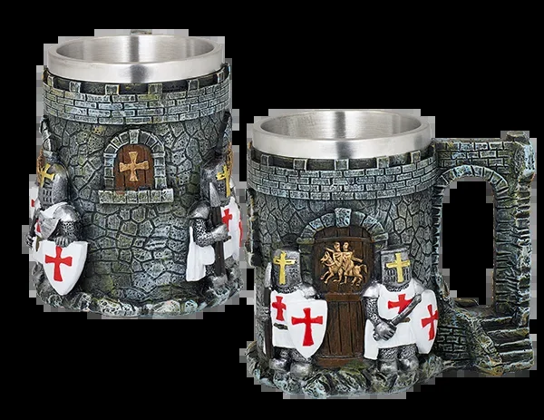 Taza Resina Xl Castillo Con Templarios