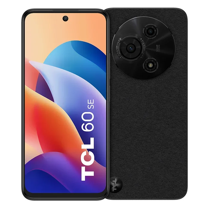 TCL 60 SE Smartphone, 512GB ROM, 8GB RAM + 10GB Expansión, Cámara de 50MP, Pantalla HD+ de 6.67″, Batería de 5200mAh. Android 15, Dual SIM, Negro