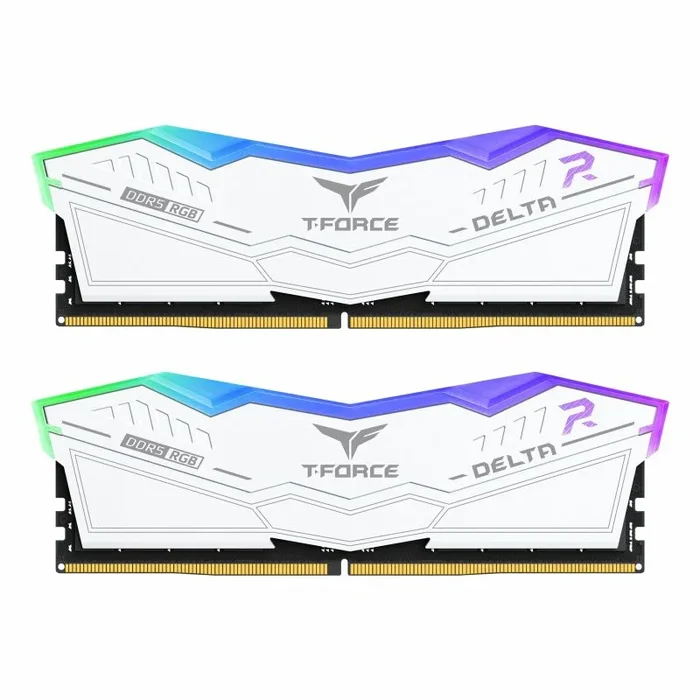 TEAMGROUP T-Force Delta RGB DDR5 Ram 32 GB (2 x 16 GB) 6000 MHz PC5-48000 CL38 Intel XMP 3.0 y AMD Expo compatible con módulo de memoria RAM blanco FF4D532G6000HC38JDC01