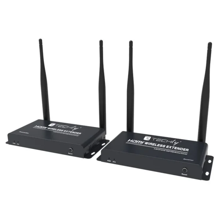 Techly IDATA HDMI-WL212 extensor audio/video Transmisor y receptor de señales AV Negro