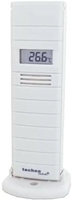 Technoline, con transmisor externo, TX29 DTH-IT, transmisor de temperatura y humedad con pantalla, 868 MHz, blanco, 38 x 21 x 129 mm
