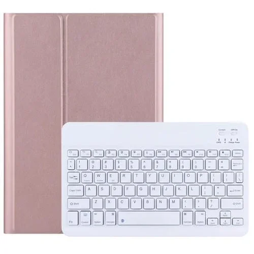 Teclado Bluetooth Extraíble 2 en 1 + Funda Cuero con Soporte para Lenovo Smart Tab M10 Rel (Oro Rosa)