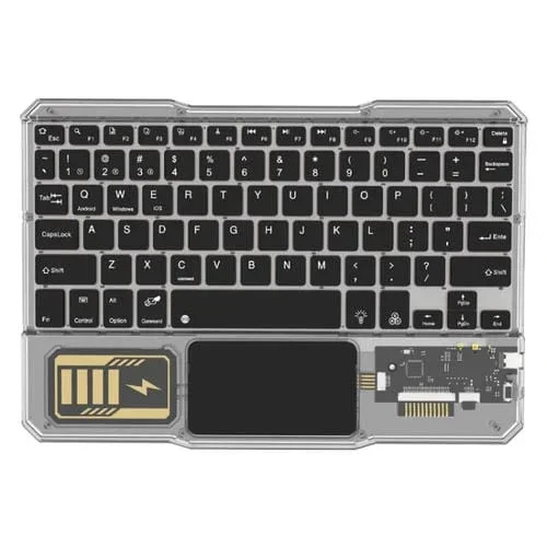 Teclado Bluetooth Kb-333 Retroiluminado RGB Compatible con Teléfono, Tableta y Laptop (Negro)