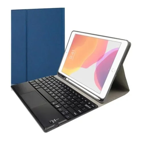 Teclado Bluetooth Magnético Desmontable Rk508C con Touchpad + Cubierta TPU para iPad 9.7 (Azul)