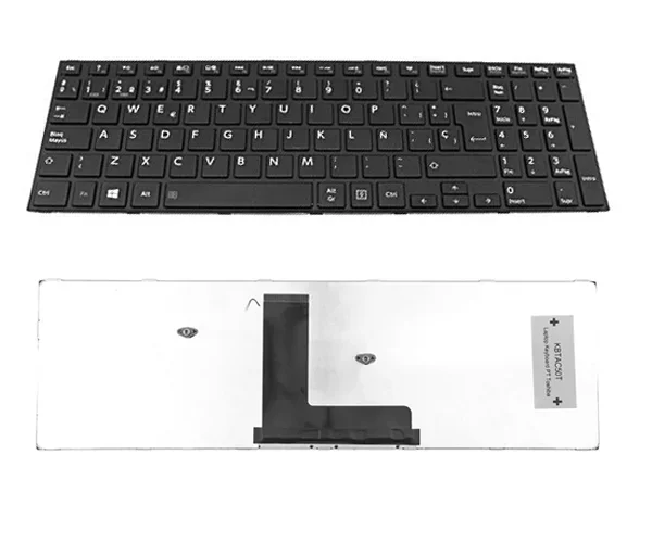 Teclado compatible para portátil toshiba satellite c50t-b/ c50dt-b / r50-b / c50-b / marco negro