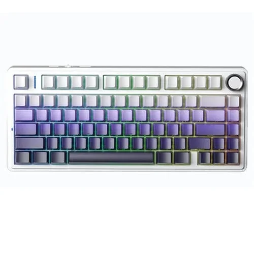 Teclado Mecánico Aula F75 80 Teclas con Cable, 2,4G y Bluetooth, RGB Personalizado (Morado)