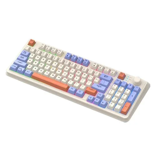 Teclado Mecánico Inalámbrico Bluetooth Xunsvfox K94 Modo Dual para Computadora Portátil Oficina Juegos (Azul Lago)