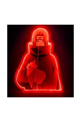 TEKNOFUN – Licencia Naruto Shippuden – Itachi Uchiha LED Wall Neon 40 cm – Luz Decorativa – Cable USB (Incluido) – Se Entrega con 2 Soportes – A Partir de 14 años – 811600
