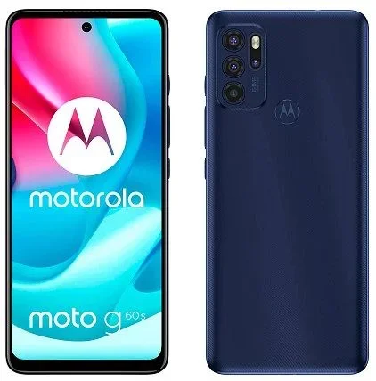 Teléfono Motorola (Xt2133-2) Moto G60s, Banda 5G, Color Azul (Blue), 128 GB de Memoria Interna, 4 GB de RAM, Dual Sim. Pantalla Max Vision FHD+ de 6,8″.Cámara de 64 MP. Smartphone completamente libre.