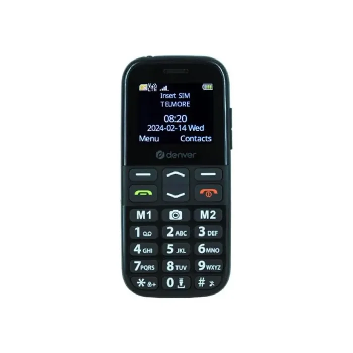 Telefono movil denver bas – 18600l 1.77pulgadas – sms – quand band – camara – boton sos – para mayores