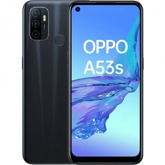 Teléfono Oppo A53s, Color Negro (Electric Black), 128 GB de Memoria Interna, 4 GB de RAM, Dual Sim, Pantalla de 6,5″. Triple Cámara de 13+2+2 MP. Sistema Android 10.0. Smartphone completamente libre.