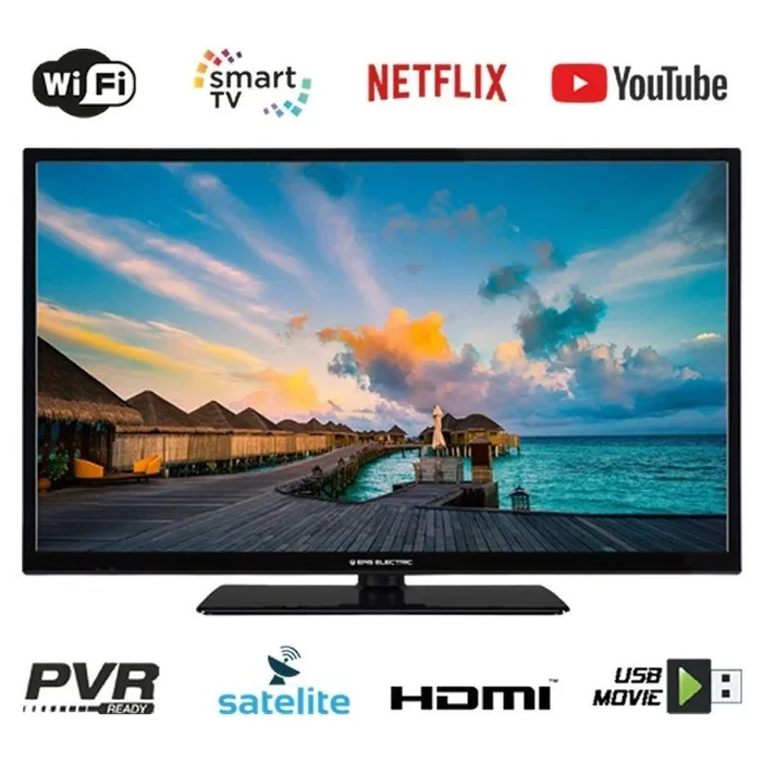 Televisor eas electric e24sl701 – 24’/60.9cm – 1366*768 – dvb-t/t2/c/s/s2 hevc – smart tv – wifi – vga – 2*hdmi – usb – lan – vesa 75*75