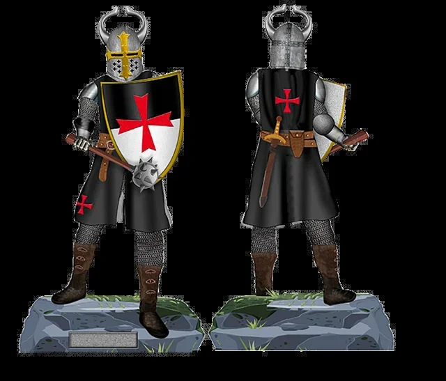 Templario Negro Resina Maza-escudo , 8