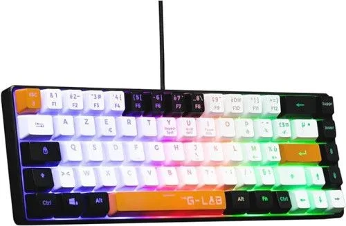 The G-Lab Keyz Hydrogen – Teclado Gaming Qwert – Incluye Ñ – Teclado para Juegos Semi mecanico – Teclado Gamer 60%, retroiluminación Multicolor – Mini Teclado Gamer silencioso, para PC,PS4,PS5