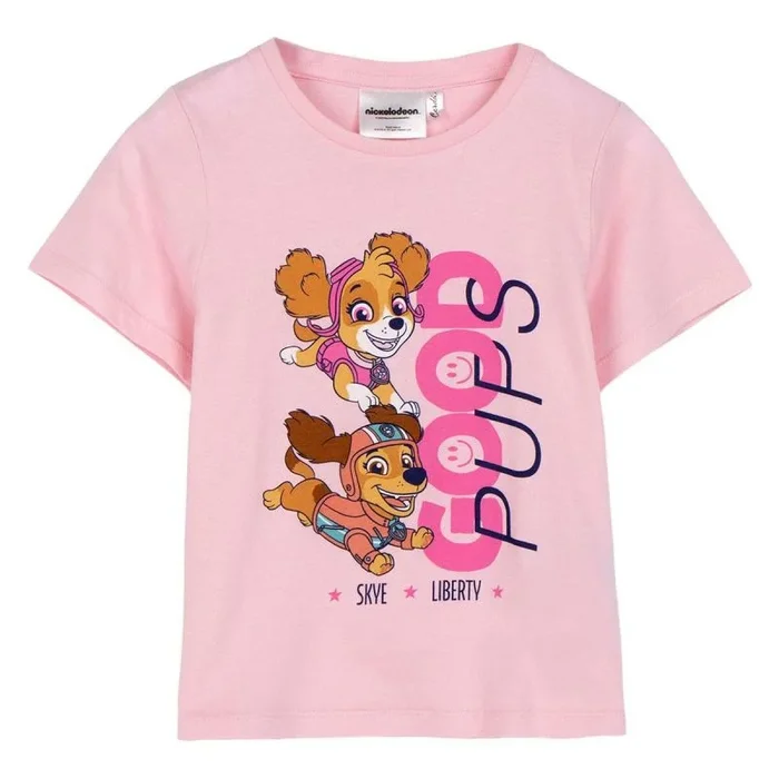 The Paw Patrol Marca EAN: 8445484498363-Talla: 6 Años Camiseta de Manga Corta Infantil Blanco, Rosa, One Size Unisex niños