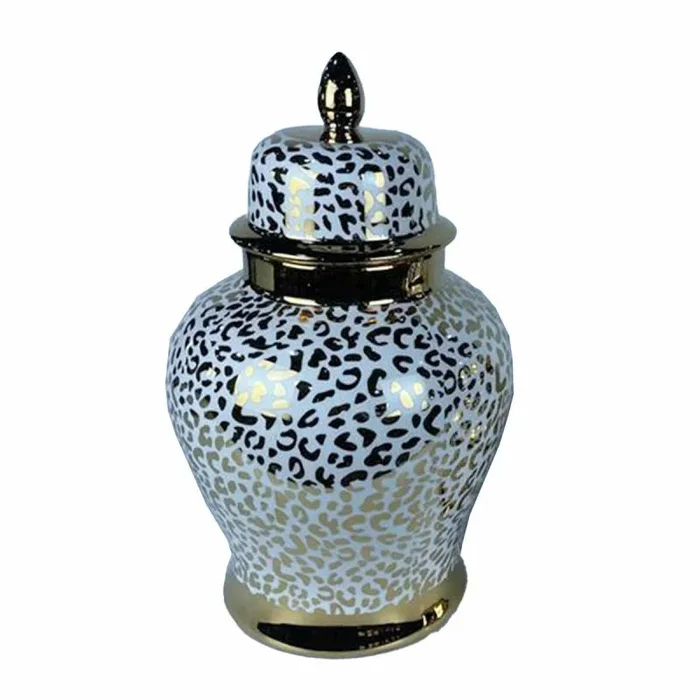 Tibor dkd home decor porcelana dorado blanco colonial (25 x 25 x 40 cm)